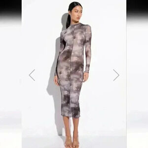 Blanc clothing sheer midi dress